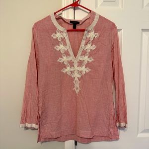 JCREW striped soutache embroidered blouse 6
